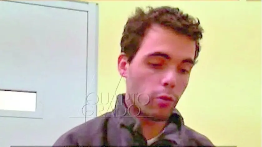 Un fermo immagine dell'interrogatorio di Filippo Turetta trasmesso da Quarto Grado