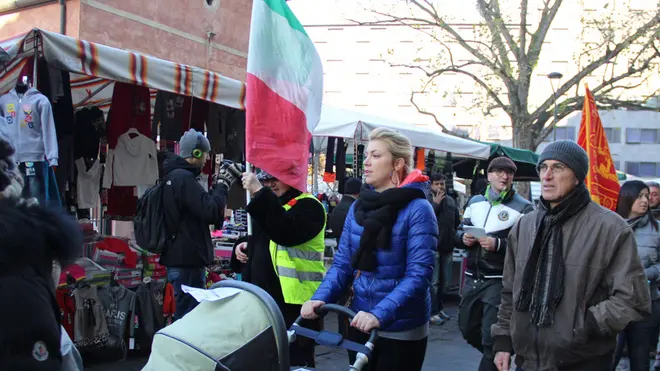 Corteo di protesta dei forconi per le vie di Mestre