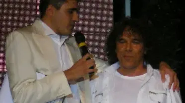 Moreno Morello di «Striscia» con Alberto Pastorelli alias Riccardo Cocciante