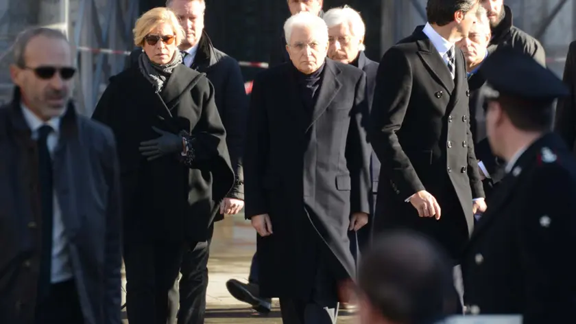 Interpress/M.Tagliapietra Venezia 24.11.2015.- Funerale Valeria Solesin. Piazza San Marco. Presidente Mattarella.