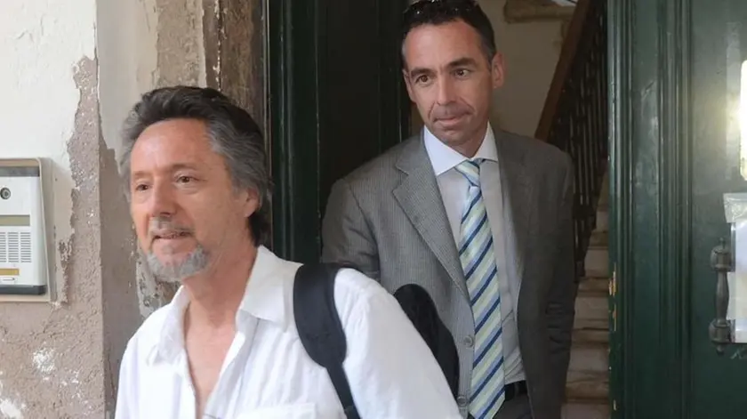 Carrai Interpress/M.Tagliapietra Venezia 21.08.2012.- Caso della bambina Celeste. Da sx dr. Marino Andolina, Giampaolo Carrer (papà. Tribunale Rialto.