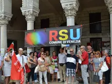 Interpress/Gf.Tagliapietra.08.07.2016.- Manifestazione dei comunali a Cà Farsetti.
