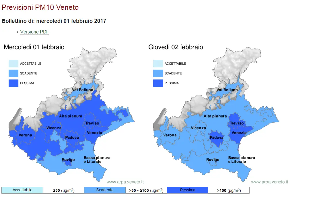 Venezia in blu: la peggiore per qualità dell'aria