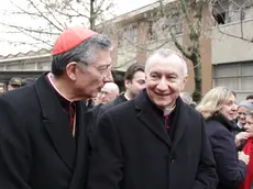 Inaugurazione del dormitorio/mensa "Papa Francesco" presso la ex scuola Edison di Marghera con la presenza del Patriarca Moraglia e il segretario di stato Vaticano Parolin