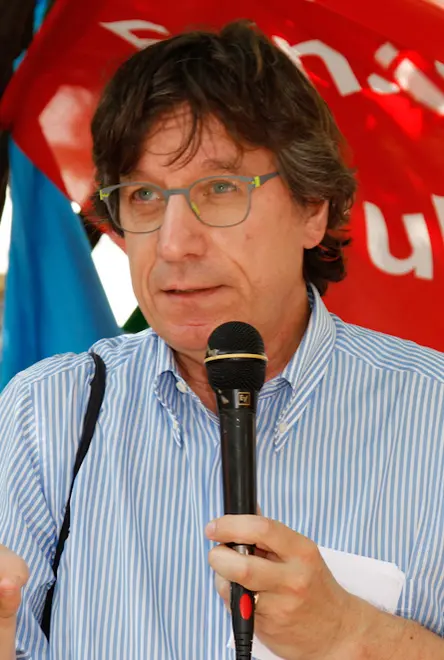 Agenzia Candussi, giornalista Furlan. "Assemblea in movimento" da Piazzale Candiani a Piazzetta Pellicani, Mestre. Cgil, cisl, Iil, CSA, Diccap, Cobas. nella foto Mognato