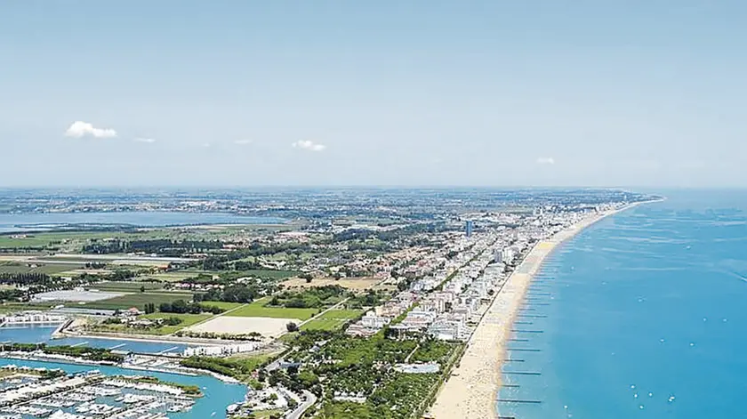 Una veduta aerea di Jesolo, apprezzata dagli ebrei anche per la sua conformazione geografica