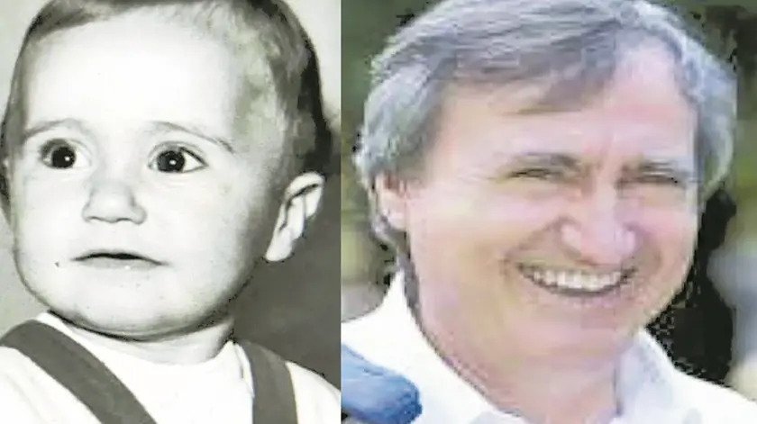 Luigi Brugnaro in un ritratto da bambino e oggi
