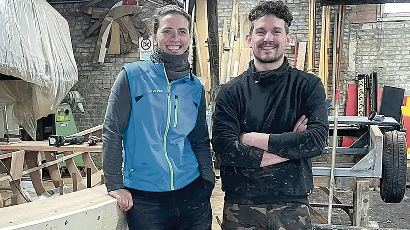 Silvia Scaramuzza e Francesco Stenghel che hanno rilevato lo squero Tramontin