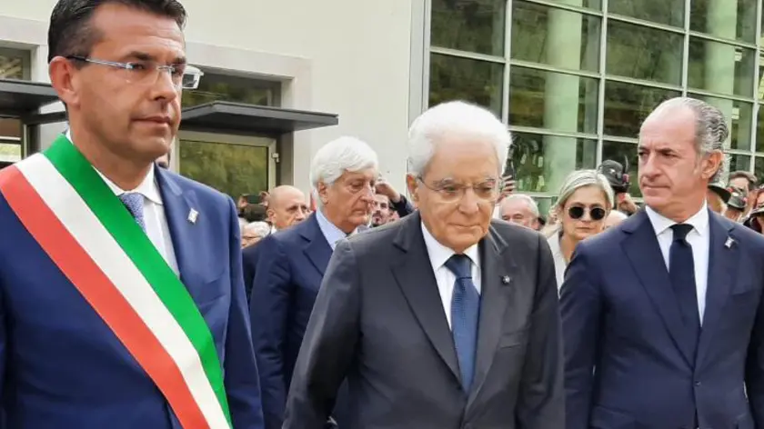 Mattarella con Zaia e Padrin alle celebrazioni per il 60° del Vajont