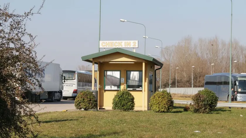 Stazione di pagamento del ZTL per i bus turistici sita in zona Panorama a Marghera