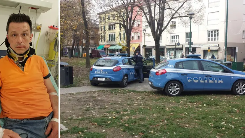 Paolo Antonini e volanti della polizia in via Piave