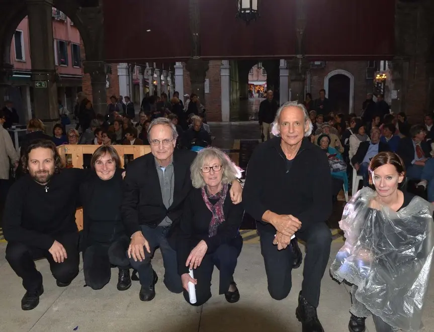 Interpress/Gf.Tagliapietra Venezia 27.10.2018.- Pescheria di Rialto, il teatro di cittadinanza. Nella foto i monologanti: Luca Baldi, Cristina Valentini, Alberto Madricardo, Gina Varotto, Luca Colferrai,Adriana Tosi.