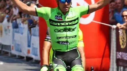BOLOGNINI AG.FOTOFILM TREVISO ARRIVO DELLA GRAN FONDO PINARELLO PODI E PREMIAZIONI, IN FOTO IL VINCITORE DELLA GRAN FONDO ZANETTI IGOR