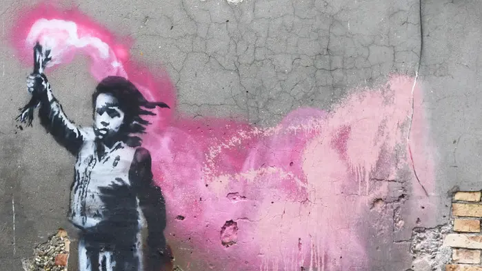 Interpress\M.Tagliapietra Venezia 13.05.2019.- Opera attribuibile a Banksy in Rio Novo, zona San Pantalon.