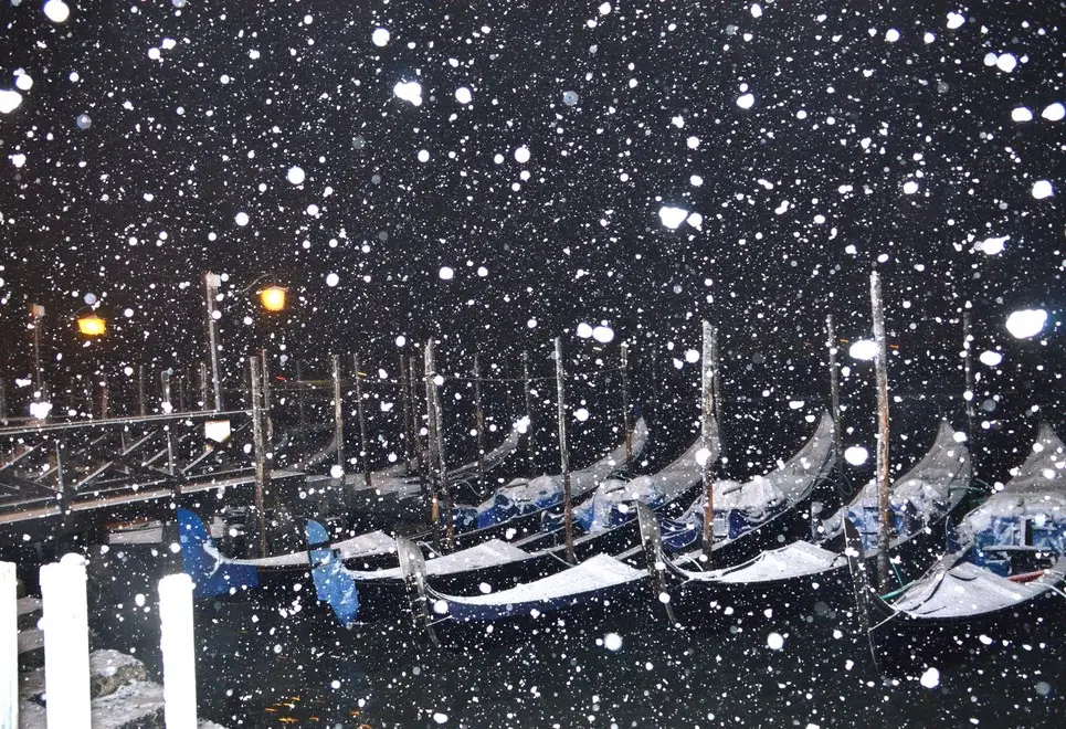 Interpress/Mazzega Venezia, 13.01.2017.- Neve a Venezia, San Marco