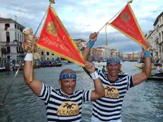 Interpress/Mazzega Venezia, 03.09.2017.- Regata Storica , i vincitori gondolini Rudie Igor Vignotto