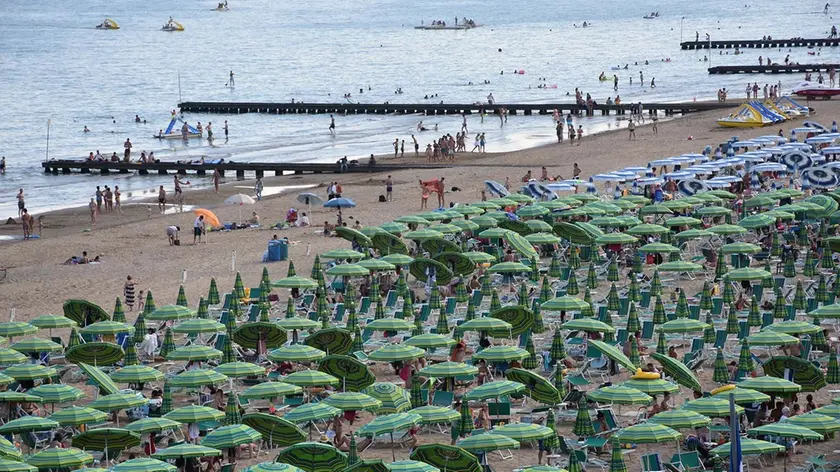Una veduta dall’alto della spiaggia di Jesolo