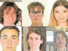 Da sinistra in alto e poi in senso orario Francesco Visentin, Samuele Bonora, Lara Palermo, Leonardo De Rossi, Davide Tonolotto e Tobia Toso