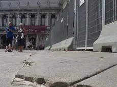 Interpress/M.Tagliapietra Venezia11.09.2018.- Calcestruzzo sui masegni di Piazza San Marco.