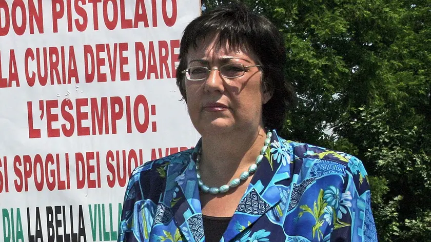 L'assessora Tosi durante una delle proteste contro il campo nomadi