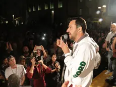 Matteo Salvini sul palco di piazza Ferretto (foto Agenzia Candussi)