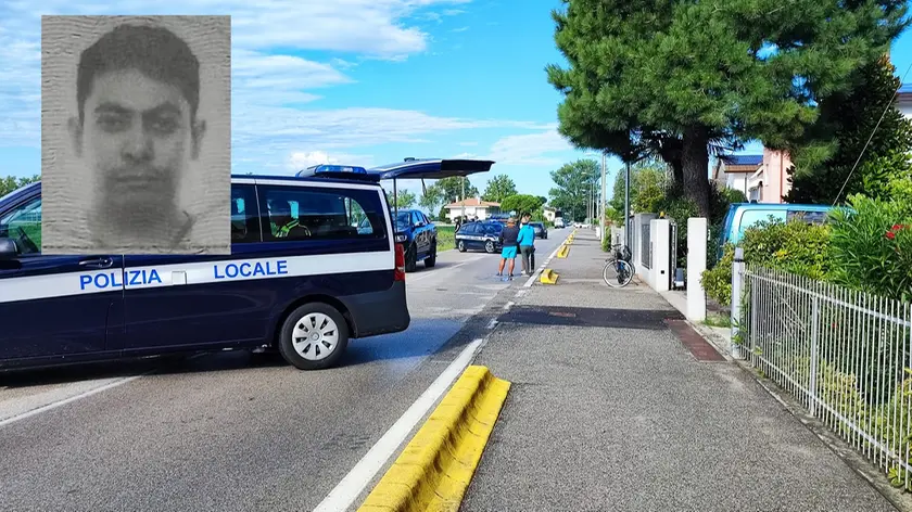 I rilievi dell'incidente mortale e la vittima Nasir Khan, 34 anni (foto Vianello)