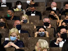 Members of the 'Venezia 77' jury Cate Blanchett (L) and Matt Dillon (R) wearing a protective mask in the great hall of the Palazzo del Cinema during the opening ceremony and screening of 'Lacci (The Ties)' at the 77th annual Venice International Film Festival, in Venice Italy, 02 September 2020. The festival runs from 02 September to 12 September 2020. ANSA/CLAUDIO ONORATI