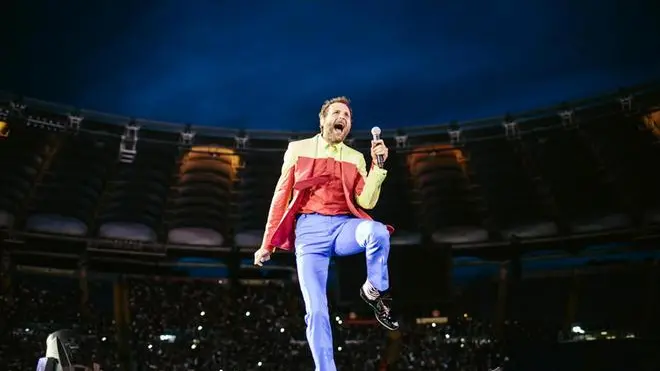 Un momento del concerto di Jovanotti allo stadio Olimpico di Roma in una delle tappe del suo Backup Tour che sta registrando il sold out in tutta Italia. Roma, 28 giugno 2103. ANSA/ UFFICIO STAMPA / MICHELE LUGARESI