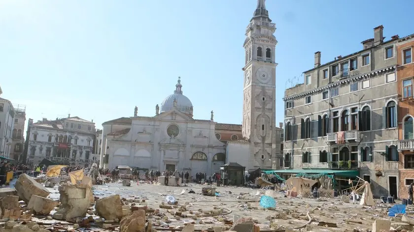 Interpress\M.Tagliapietra Venezia 03.10.2018.- Riprese film Spiderman con Tom Holland in campo Santa Maria Formosa.