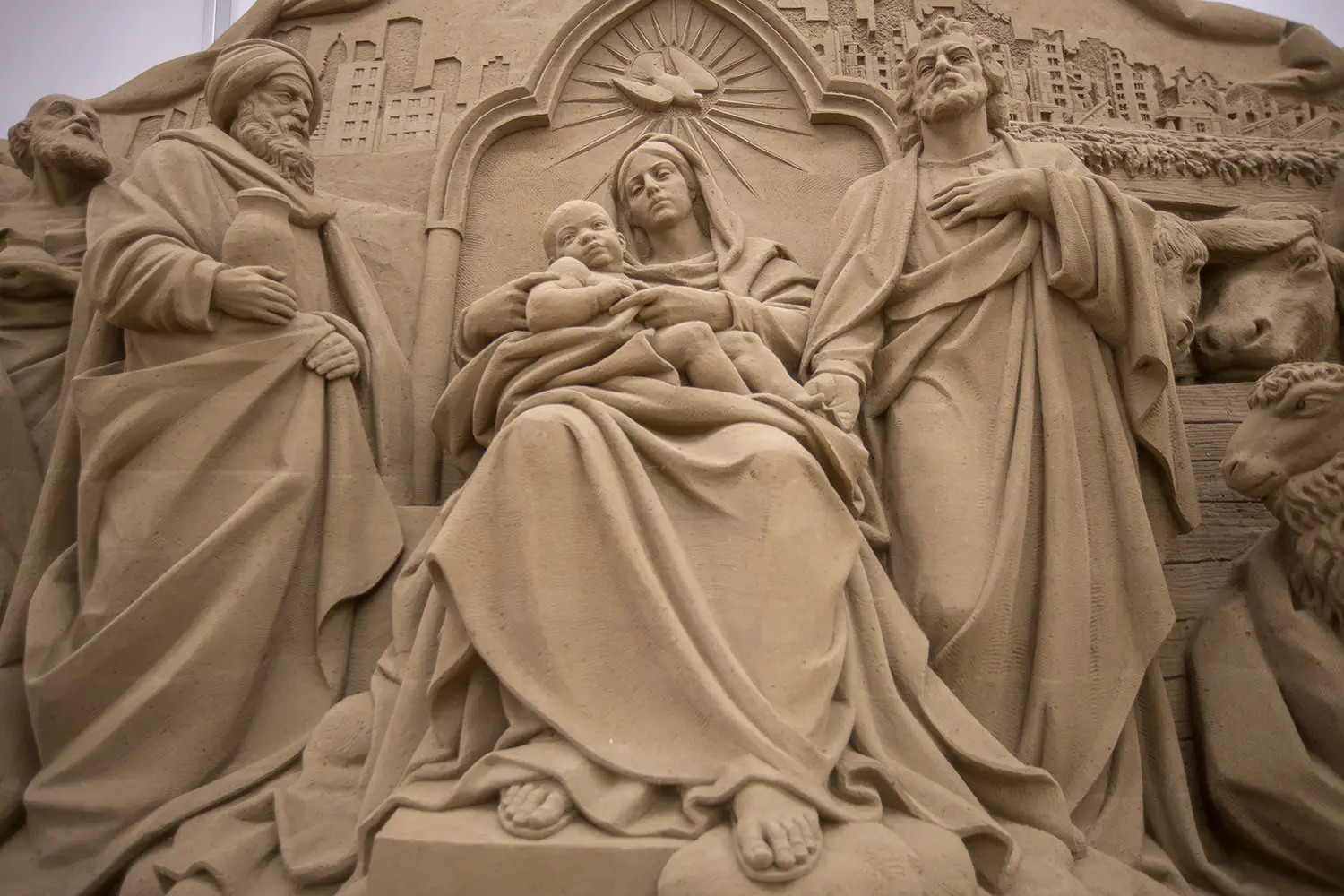 Le "sculture di pace" dello Jesolo Sand Nativity (Foto Vianello)