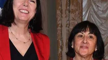 Interpress/M.Tagliapietra Venezia 20.01.2019.- Adriana Albini è il Veneziano dell'anno. Teatro La Fenice. Associazione Settemari. Nella foto con Pres. ass. Settemari Luisa Vianello.