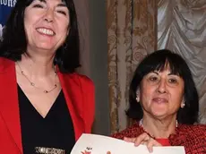 Interpress/M.Tagliapietra Venezia 20.01.2019.- Adriana Albini è il Veneziano dell'anno. Teatro La Fenice. Associazione Settemari. Nella foto con Pres. ass. Settemari Luisa Vianello.