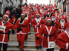 Interpress\M.Tagliapietra Venezia 16.12.2018.- Corsa dei Babbi Natale. Rialto e San Marco.
