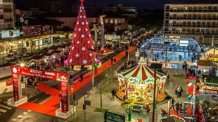 DE POLO - DINO TOMMASELLA - VEDUTA NOTTURNA DELL VILLAGGIO DI NATALE