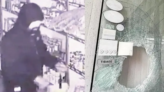Il fotogramma di un ladro ripreso in un noto aliementari l'anno passato
