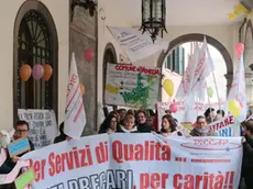 Foto Agenzia Candussi/ Scattolin/ Mestre, via Palazzo/ Protesta degli insegnanti precari