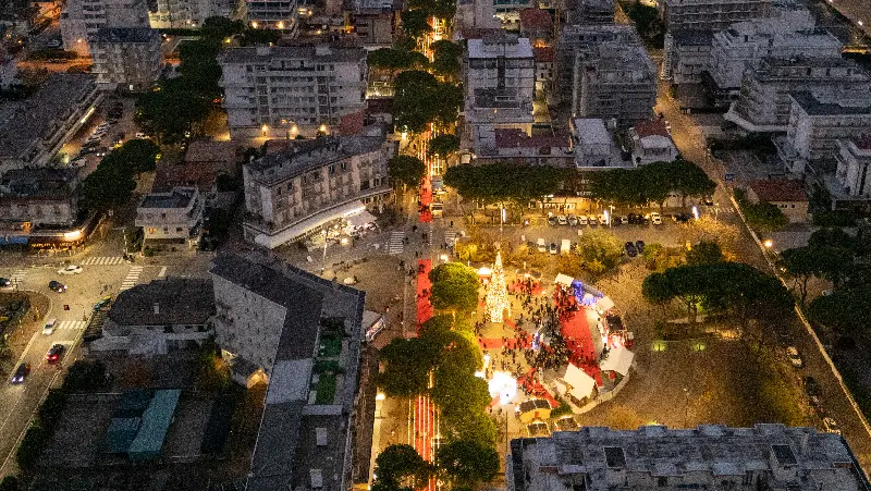 Una veduta aerea del Villaggio del Natale di Jesolo