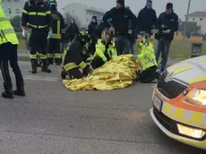 La scena dell'incidente (foto "Buongiorno Marghera")