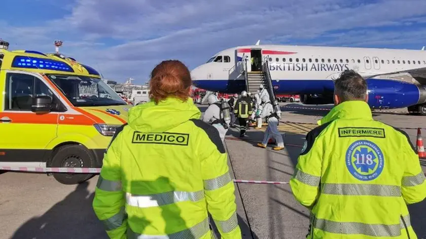 L'aereo atterrato a Venezia