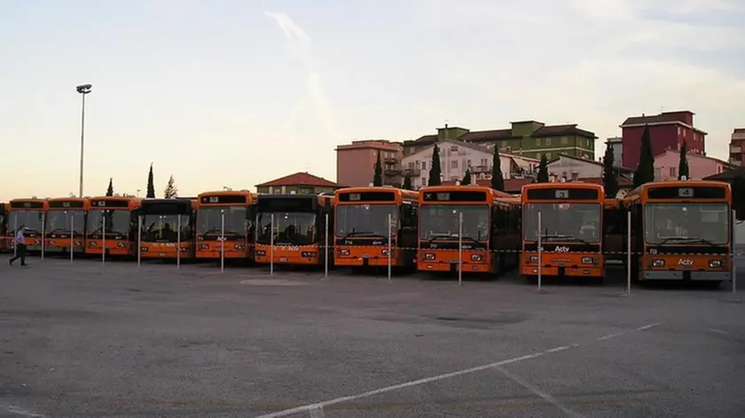 Il deposito dei bus Actv a Chioggia