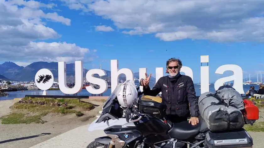 L'arrivo di Alberto Cappella, 66 anni, a Ushuaia