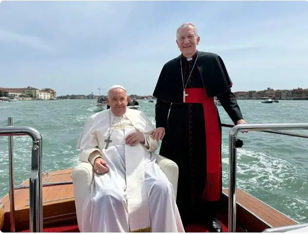Papa Francesco con il patriarca Francesco Moraglia