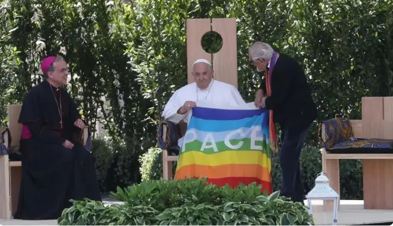 Papa Francesco con padre Alex Zanotelli