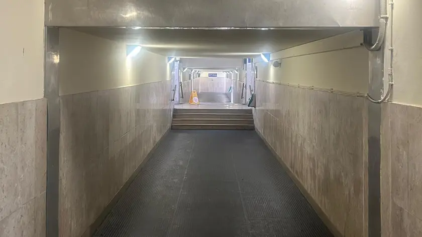 Il sottopasso della stazione di Portogruaro