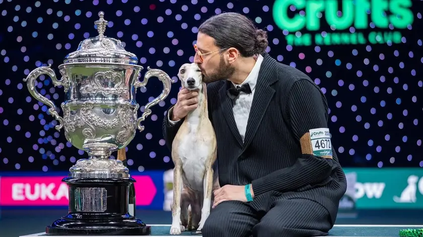 Miuccia e Giovanni Liguori dopo la vittoria al Crufts