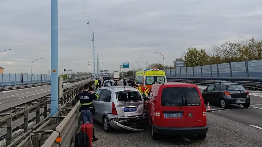 L'incidente in tangenziale a Mestre