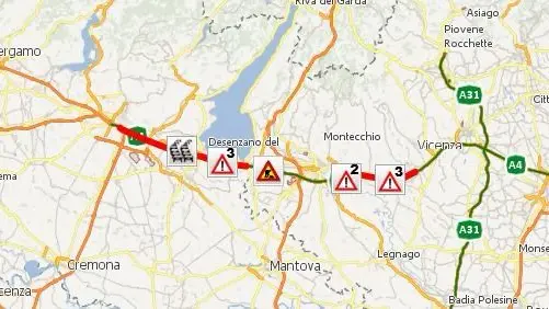 Sette chilometri di coda in autosdrada a4