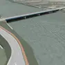 Un rendering della barriera antintrusione salina che fungerebbe anche da sostegno alla viabilità lungo la Romea