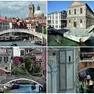 In senso orario partendo da in alto a sinistra il ponte degli Scalzi, il ponte della Misericordia alta, il ponte dei Miracoli e il ponte della Scoassera (foto Daniele Resini)