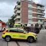 L'auto cappottata dopo lo scontro a Mestre
